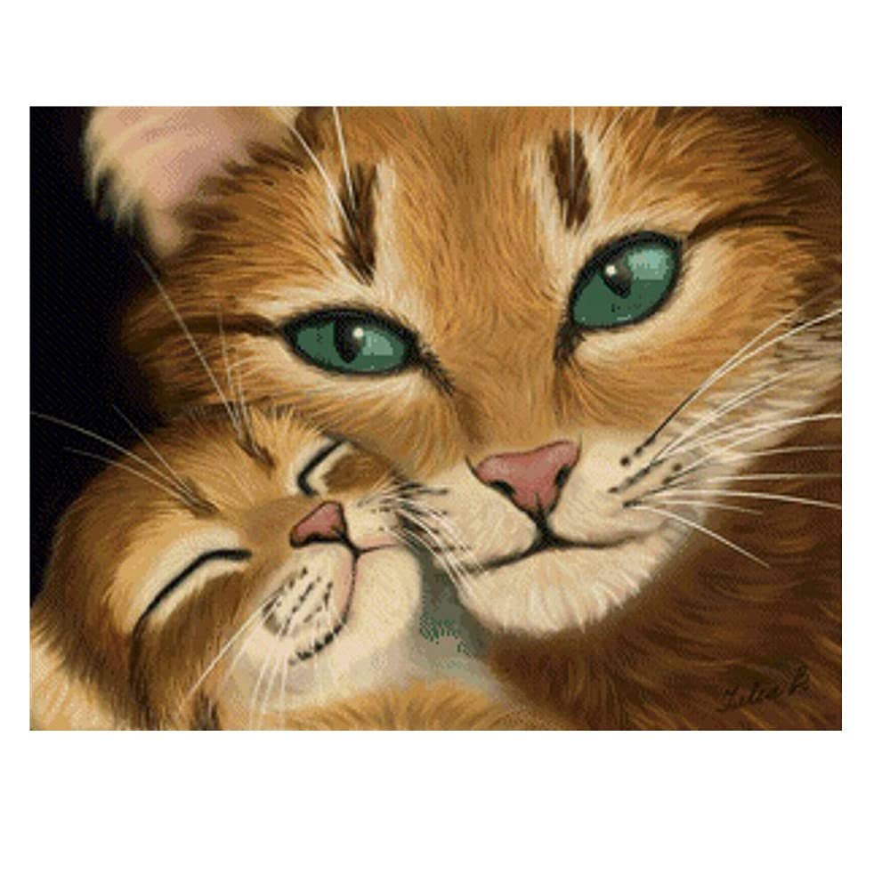 Kit Diamant Peinture Chat 70x140cm en broderie point de croix pour loisir créatif