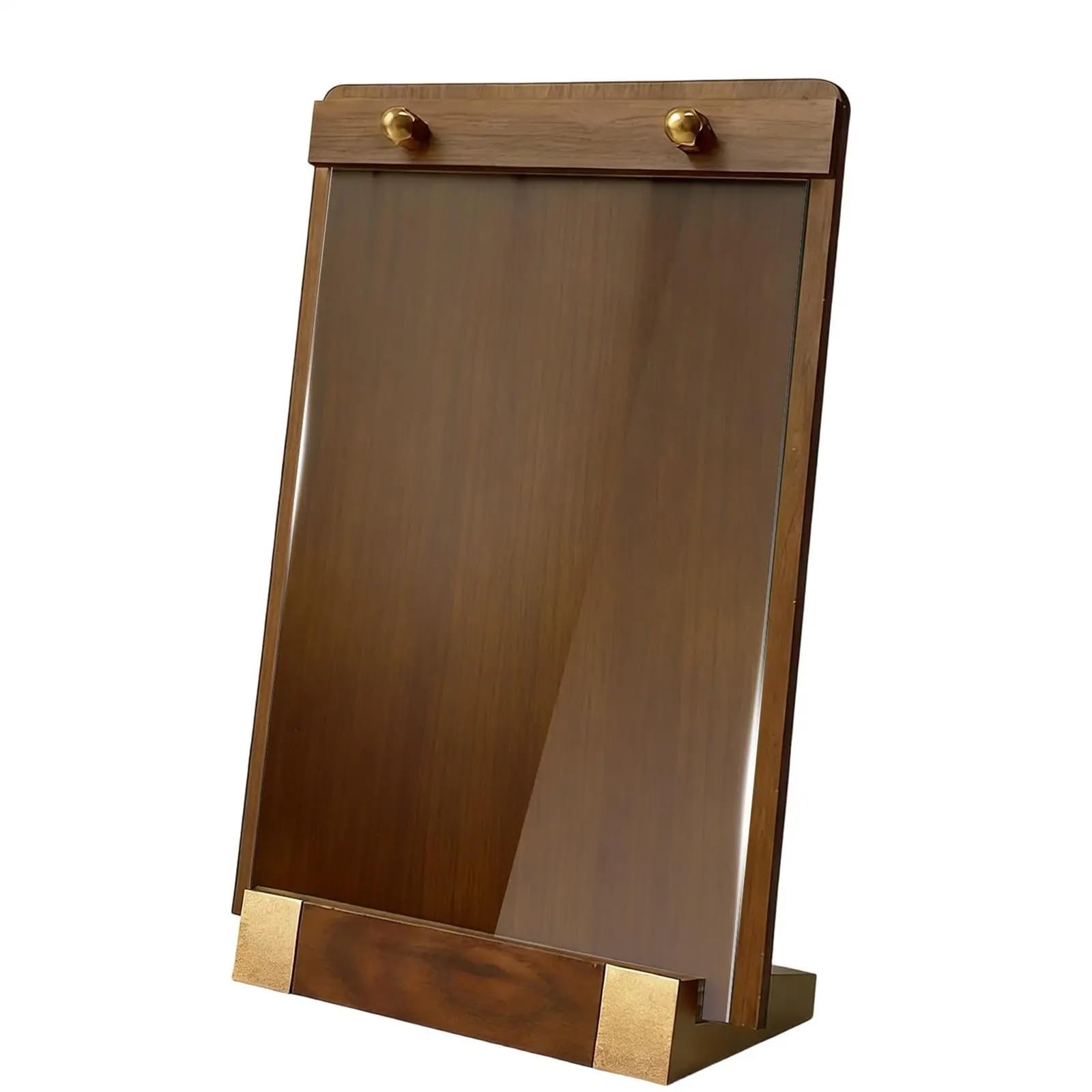Zovloer 2pcs Acrylic Sign Holder Walnut Base Desktop Display Signboard 8.5x11inch Clear Vertical Paper Display Stand For Poster Flyer Picture