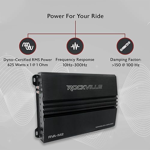 Miniatura 2 de Rockville RVA-M2  Amplificador de 2500 W pico625 W CEA RMS
