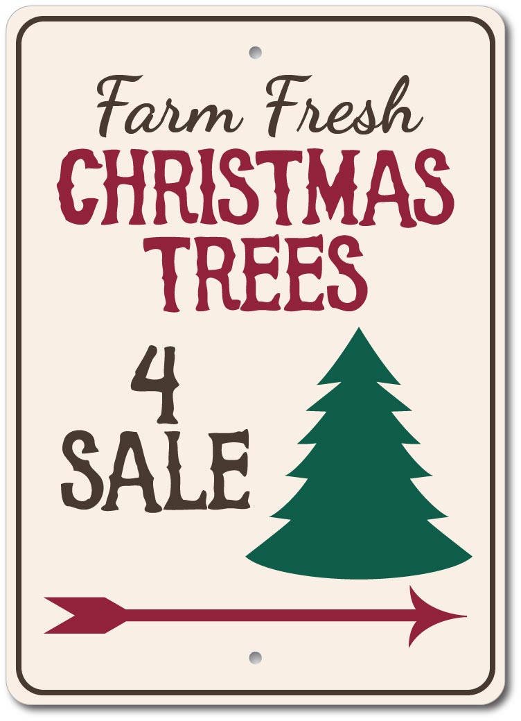 Inga Trees For Sale Sign Christmas Tree Decor Christmas Tree Sign Funny Retro Metal Sign 8x12 inches