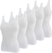 HERMKO 1310 Pack of 5 Women's Camisole in 100% Organic Cotton, Tank Top