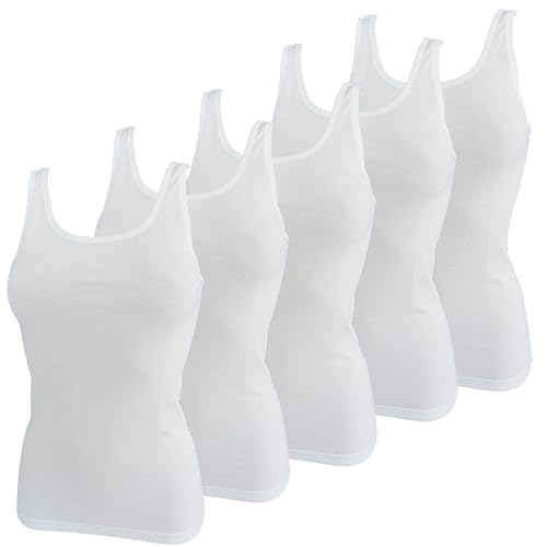 HERMKO 1310 5er Pack Damen Unterhemd aus 100% Bio-Baumwolle bis