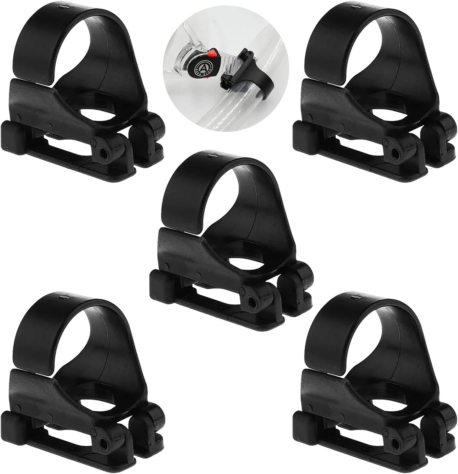 TERRIFI 5 Pack Universal Snorkel Holder Clips, High-Performance Air Tube Keepers, Snorkel Retainers for Scuba Diving and Snorkeling Equipment, 25mm Size, Ideal for Snorkel Enthusiasts