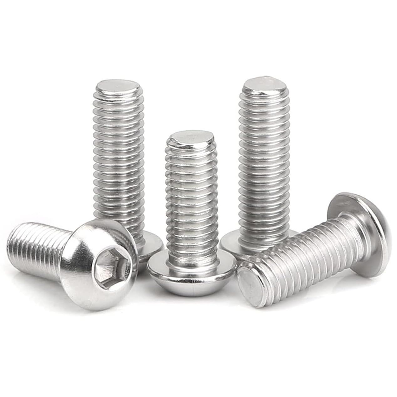 M8 Screws,M8-1.25x12mm Button Head Socket Cap Screw and Bolt, Stainless Steel Screws,Allen Hex Drive,Full Thread,Bright Finish,Coarse Thread 30Pcs ﻿