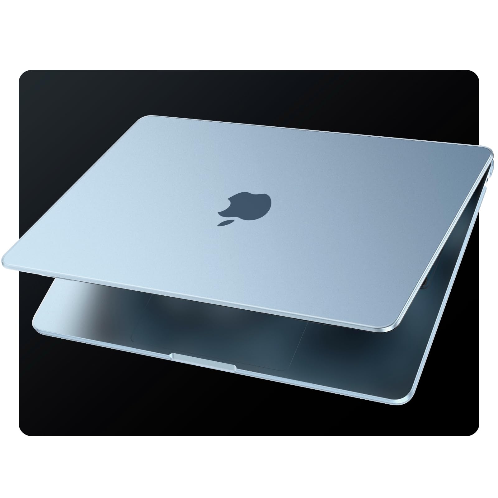 EooCoo [Ultra Thin Armor] Compatible with MacBook Air 15 inch M4 2025 2024 2023 M3 M2 A3241 A3114 A2941, [100% Match Official Sky Blue] Matte Protective Case with Keyboard Skin, Sky Blue Clear
