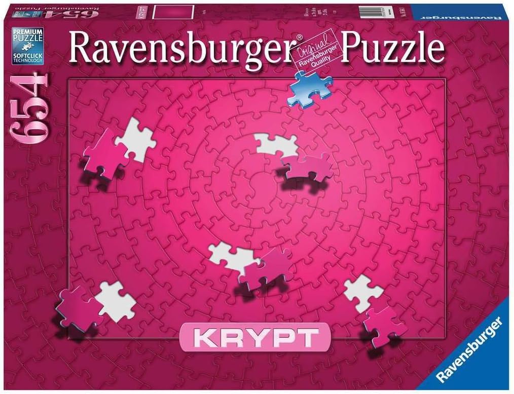 Ravensburger Krypt Pink​ 654 Piece Jigsaw Puzzle for Adults - 16564 - Every Piece is Unique, Softclick Technology Means Pieces Fit Together Perfectly