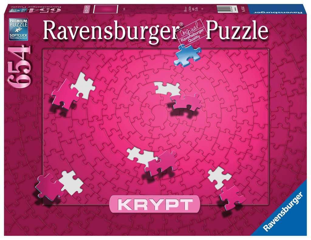 Ravensburger Krypt Pink​ 654 Piece Jigsaw Puzzle for Adults - 16564 - Every Piece is Unique, Softclick Technology Means Pieces Fit Together Perfectly