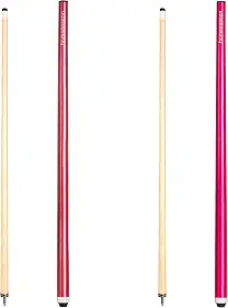 Conjunto de 2 tacos de sinuca de 147 cm com ponta de couro de fibra de 13 mm, 4 cores para iniciantes, comerciais e entretenimento doméstico