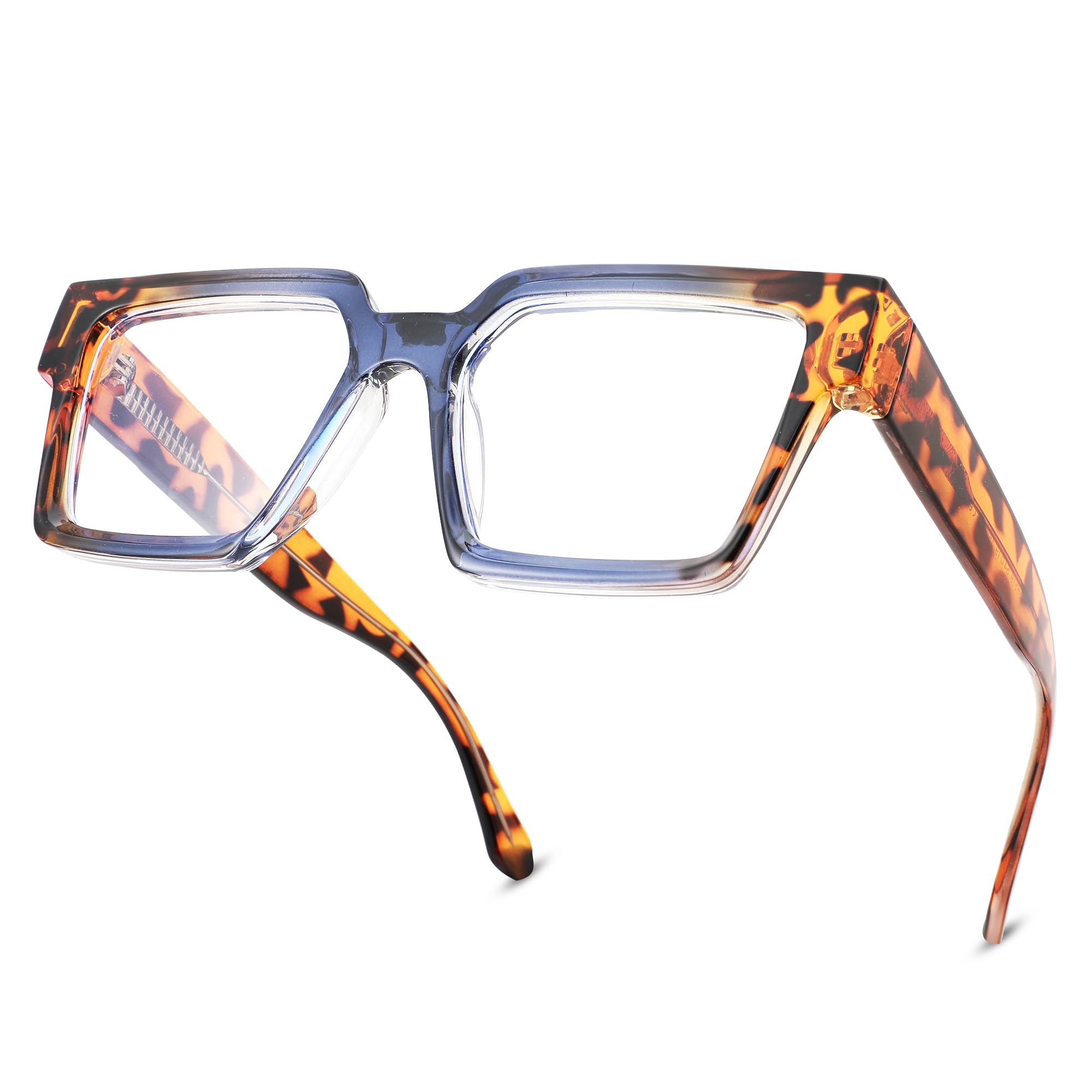 Pro Acme Blue Light Blocking Glasses Men Women Vintage Thick Rectangle Computer Frame Eyeglasses Non-Prescription Black