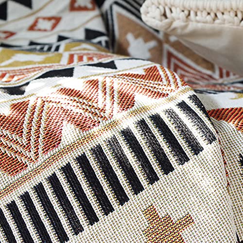 Manta bohemia para sofá o cama azteca multicolor con borlas de 160x259cm 6