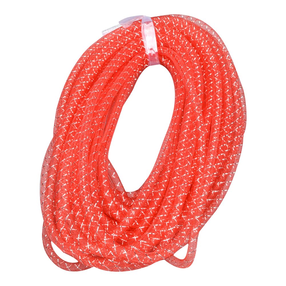 Hugede Red 8Mm 30 Yards Decorative Flexible Mesh Tube Mesh Tubing Ribbon Glitter Decoration Mesh Tube Long Craft Mesh Tube