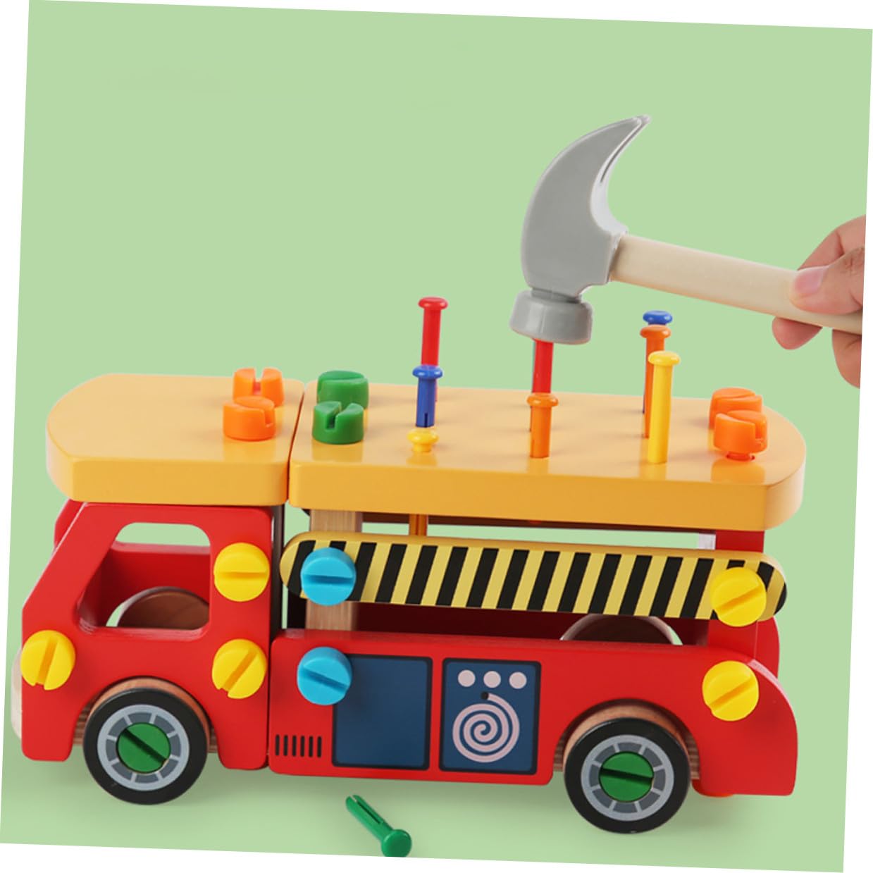Set Attrezzi in Legno per Bambini, Strumenti Interattivi per Ragazzi e Ragazze, Giocattoli Educativi per Sviluppare Capacità di Ragionamento e Coordinazione