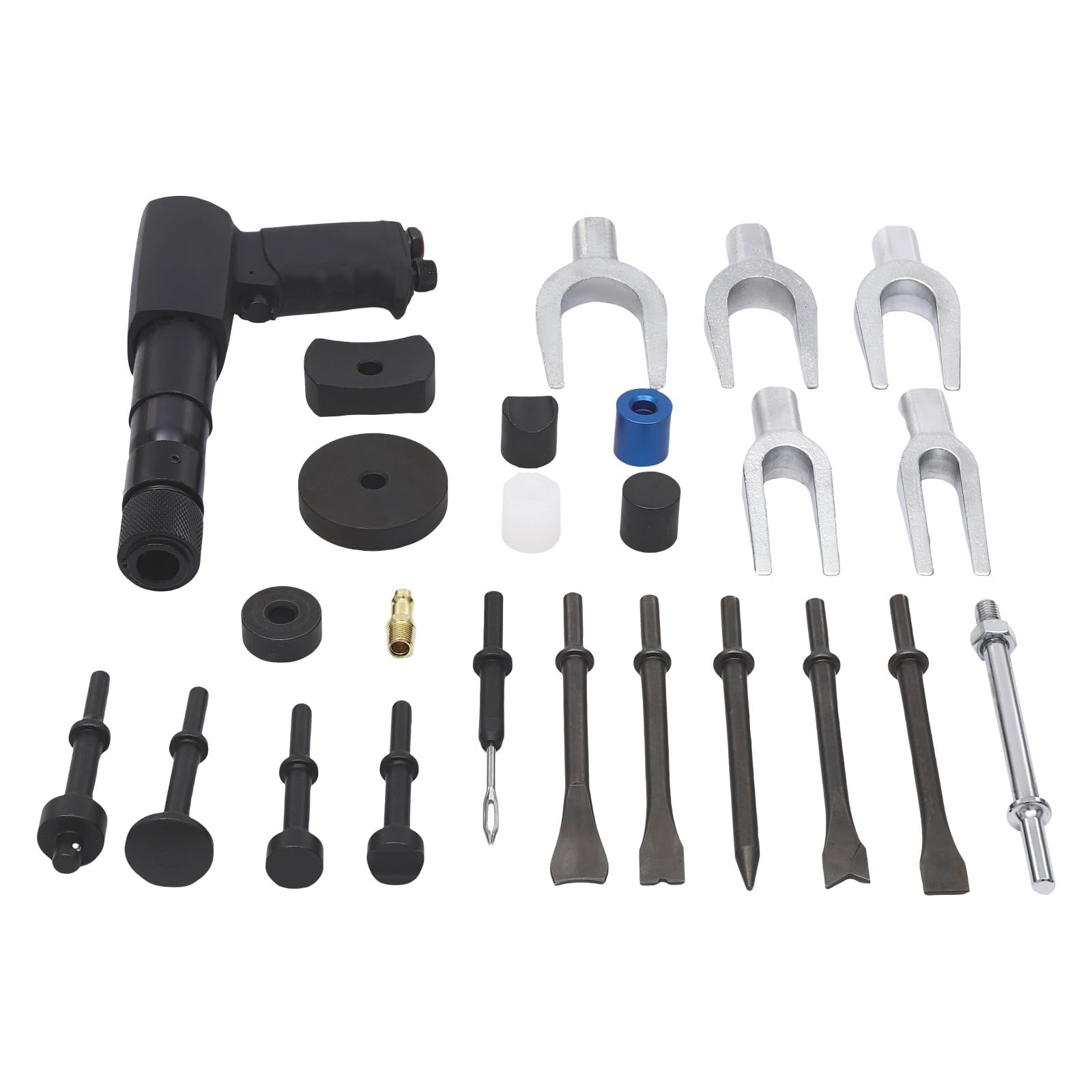 Druckluftmeißel Druckluft Hammer Air Hammer Presslufthammer Meißelhammer Druckluft Werkzeug Druckluftwerkzeug Set mit Koffer 9 kg für Auto Reparatur Karosserie Ausbau