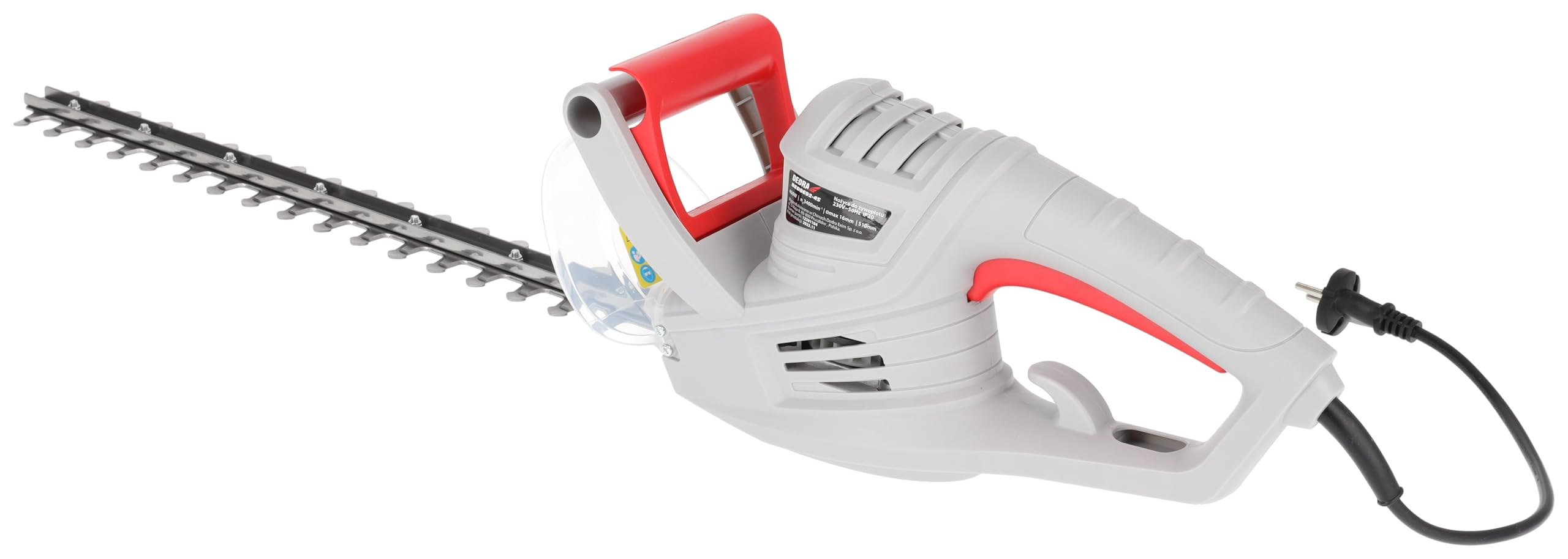 Elektrische Heckenschere Garden DEDRA DED8692-45 510/450 mm 450 W, mit Handschutz, bis zu 16 mm Durchmesser, Messer: Manganstahl Mn6, Führungsschiene: Stahl, leichte Konstruktion