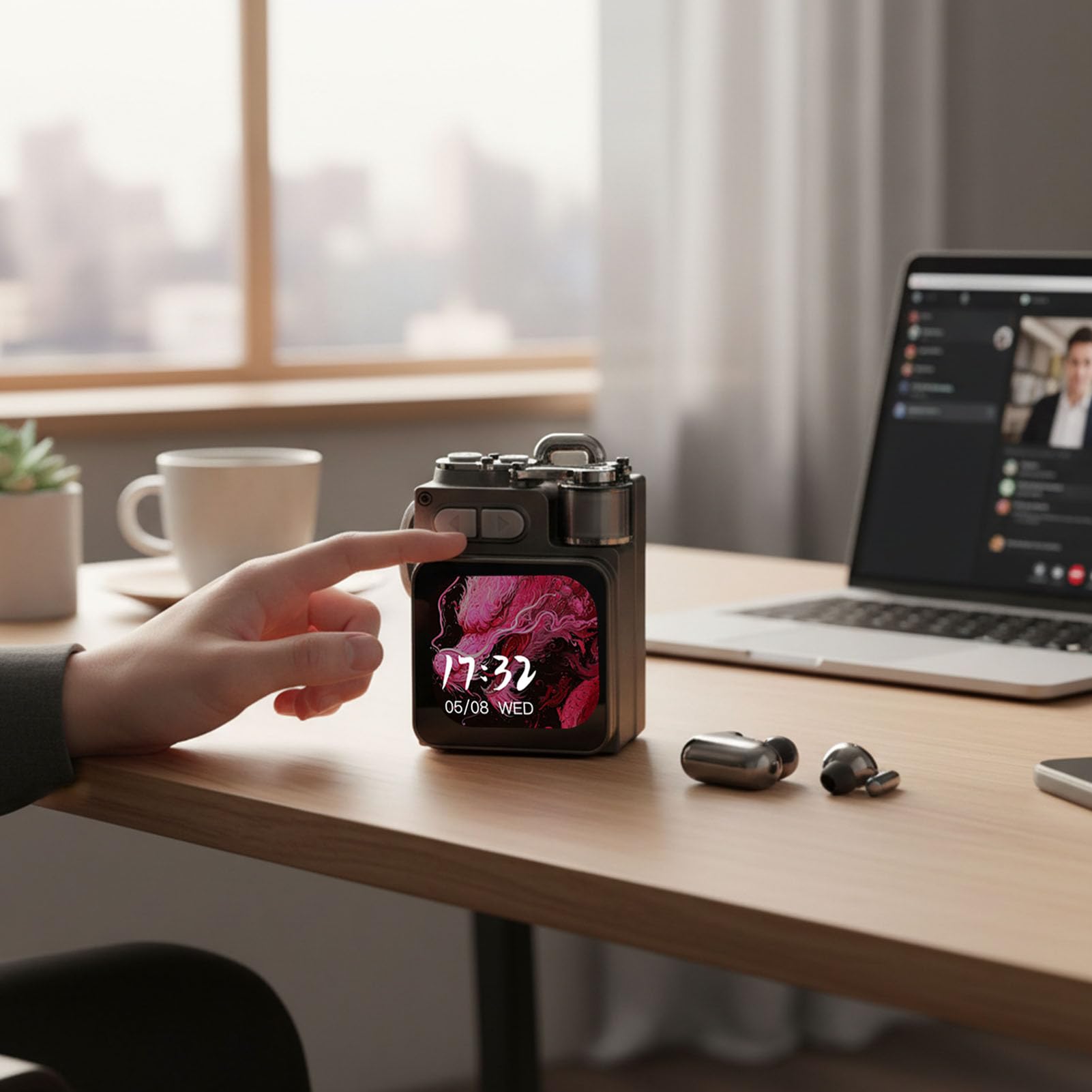 Fockety Haut-Parleur Bluetooth avec écran, écran Tactile LED Bluetooth