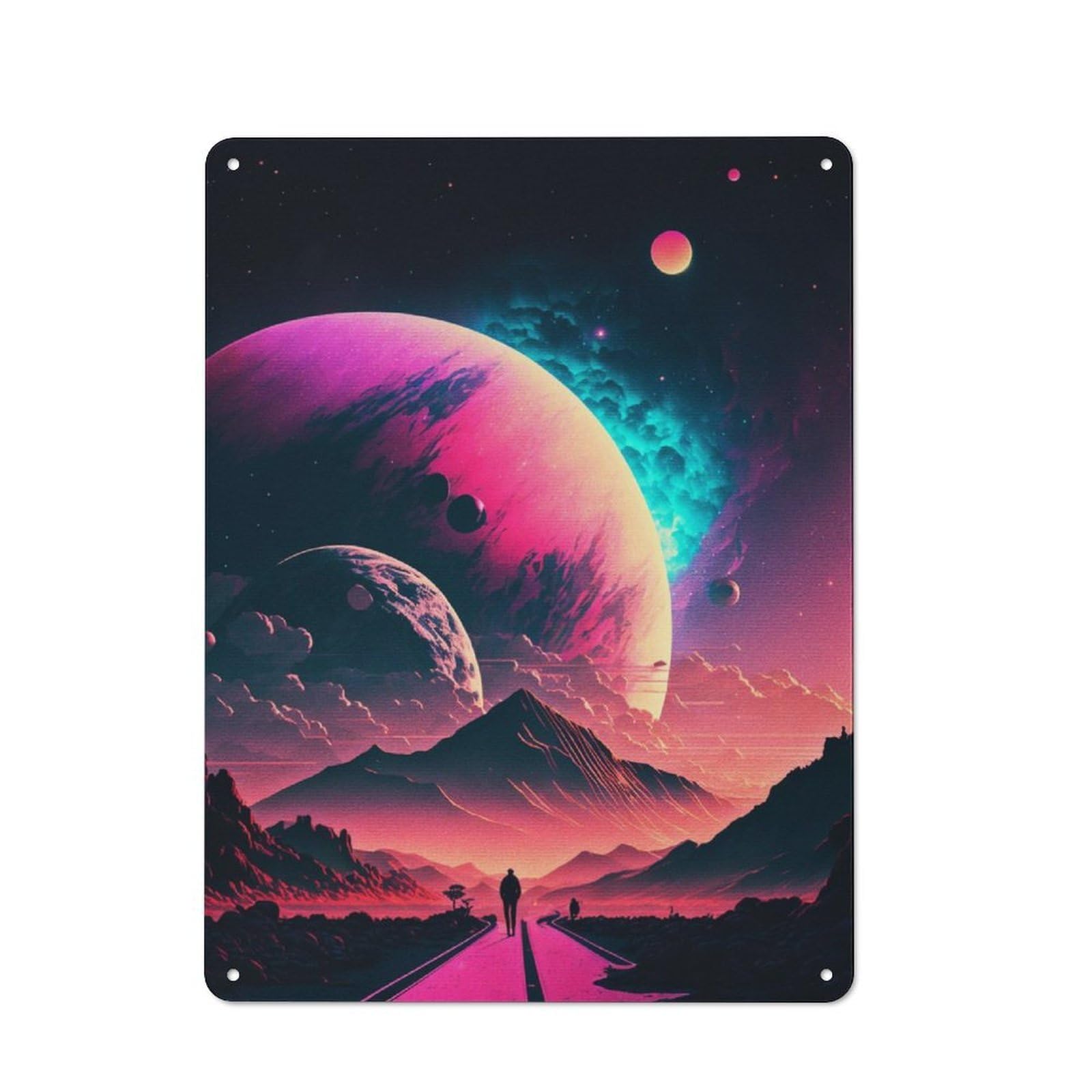 Junmoney Cosmos Vaporwave Cinematic For Dining Room Or Kitchen, Rustic Metal Sign 40X30cm, For Home Interiors, Feature Walls And Decorative Displays