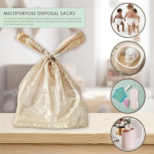 Miniatura 3 de Nuevos sacos de pañales desechables para bebé (220 bolsas en total) de 7.5 x 15 pulgadas, con aroma a lavanda, bolsas de pañales desechables fáciles