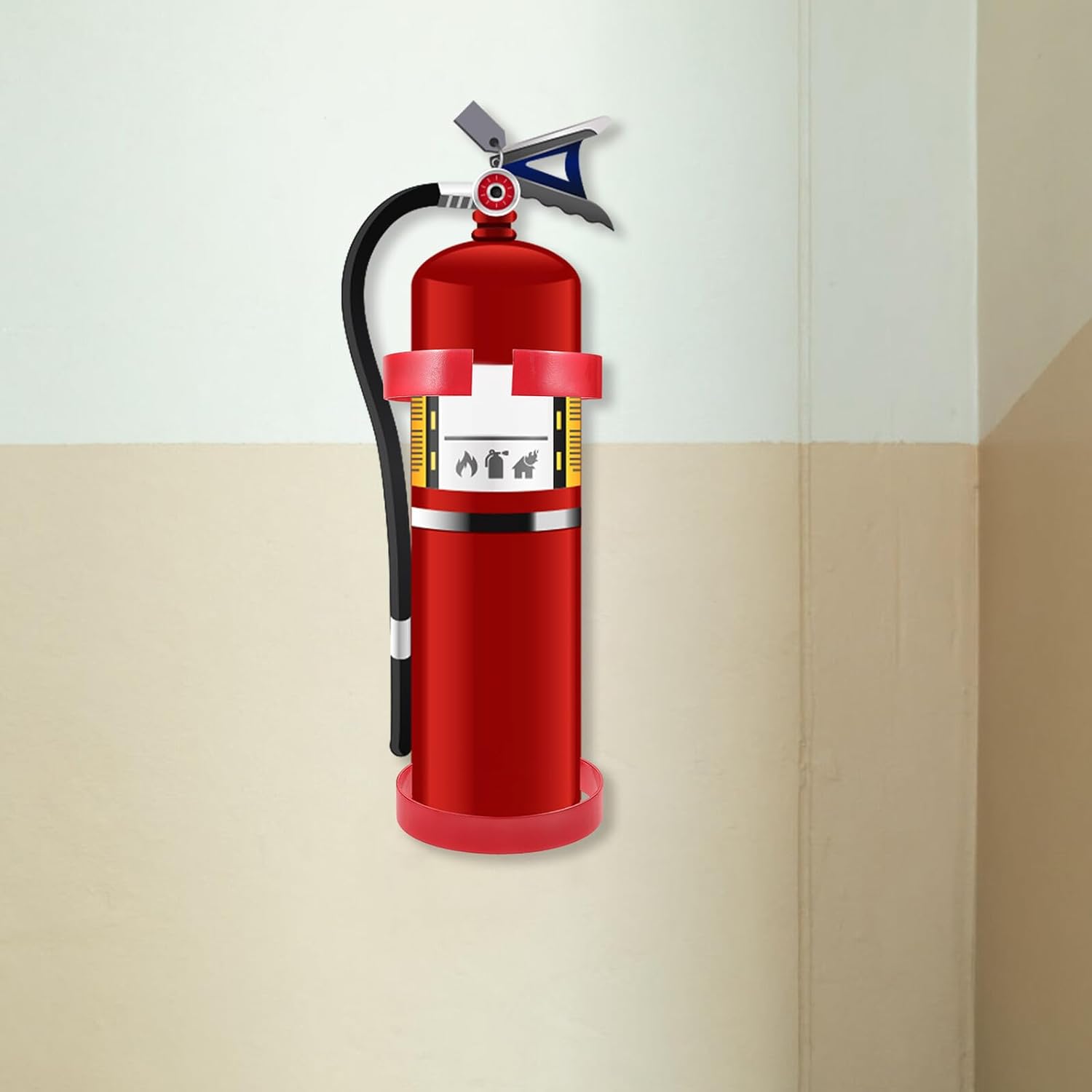Metal Wall Mount Fire Extinguisher Bracket for Extinguishers Fire Safety Holder with Dual Ring Design Space-Saving Stable Mounting for Cars Boats Home and Rv