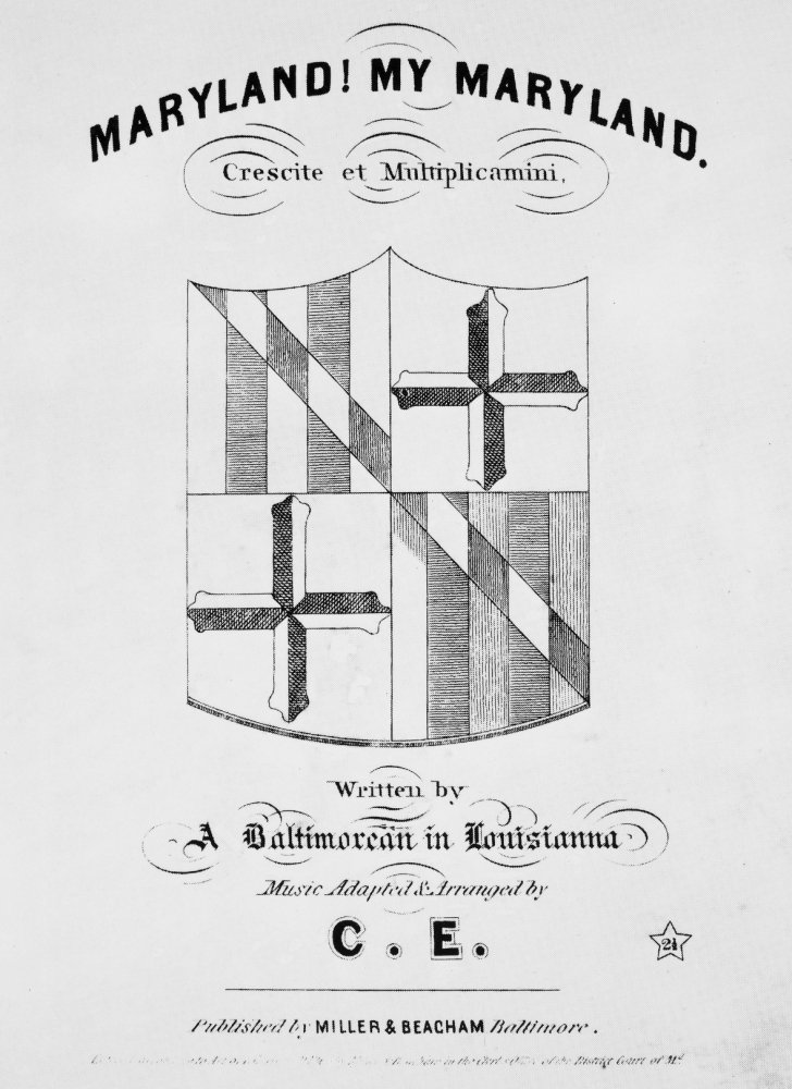 Civil War Song Sheet 1861 Ncover Of The First Edition Of James Ryder RandallS Maryland My Maryland Printed At Baltimore Maryland In 1861 Poster Print by (24 x 36)