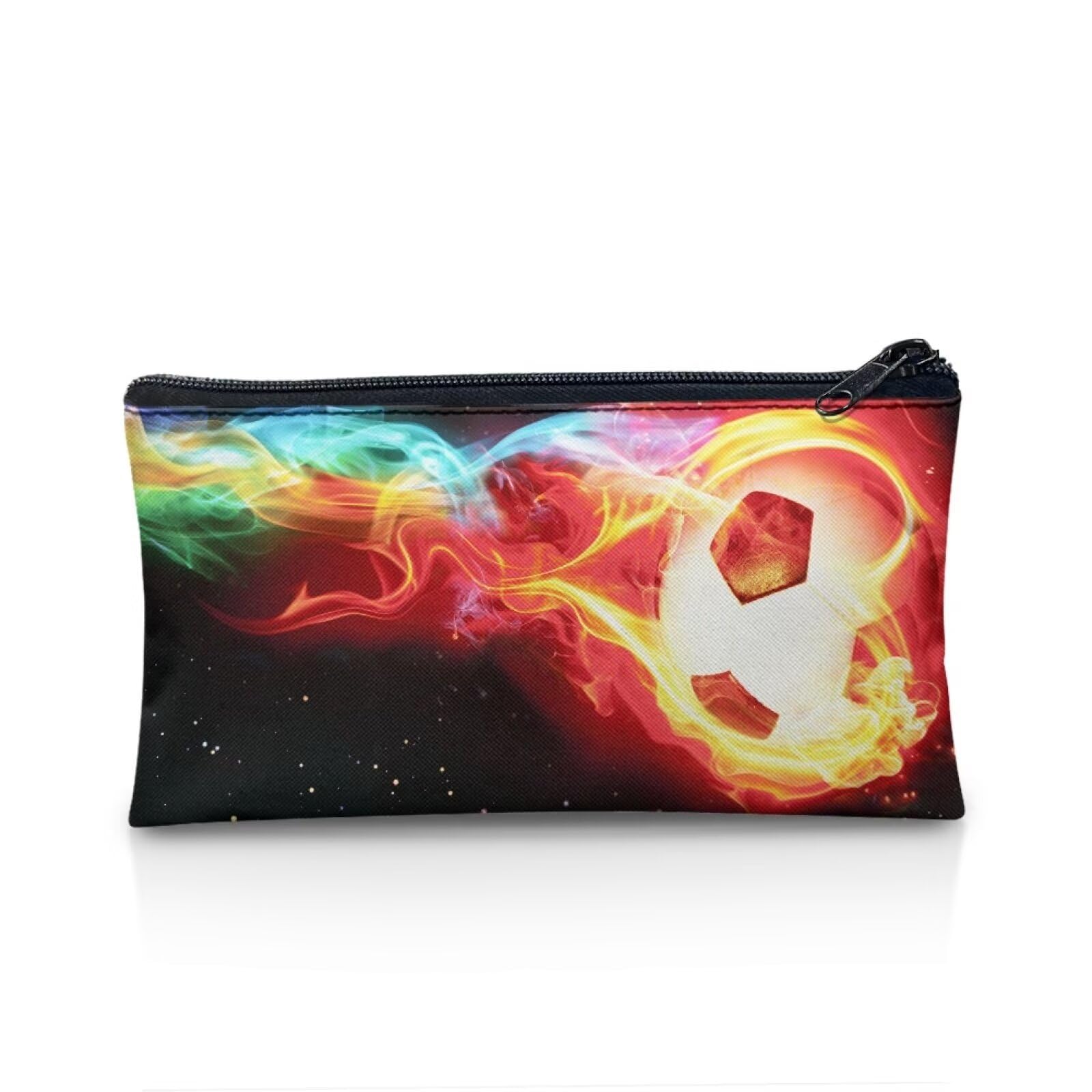 UOIMAG Fire Football Pencil Case for Boys School Pencil Pouch Zipper Bag Stationery Pencil Holder