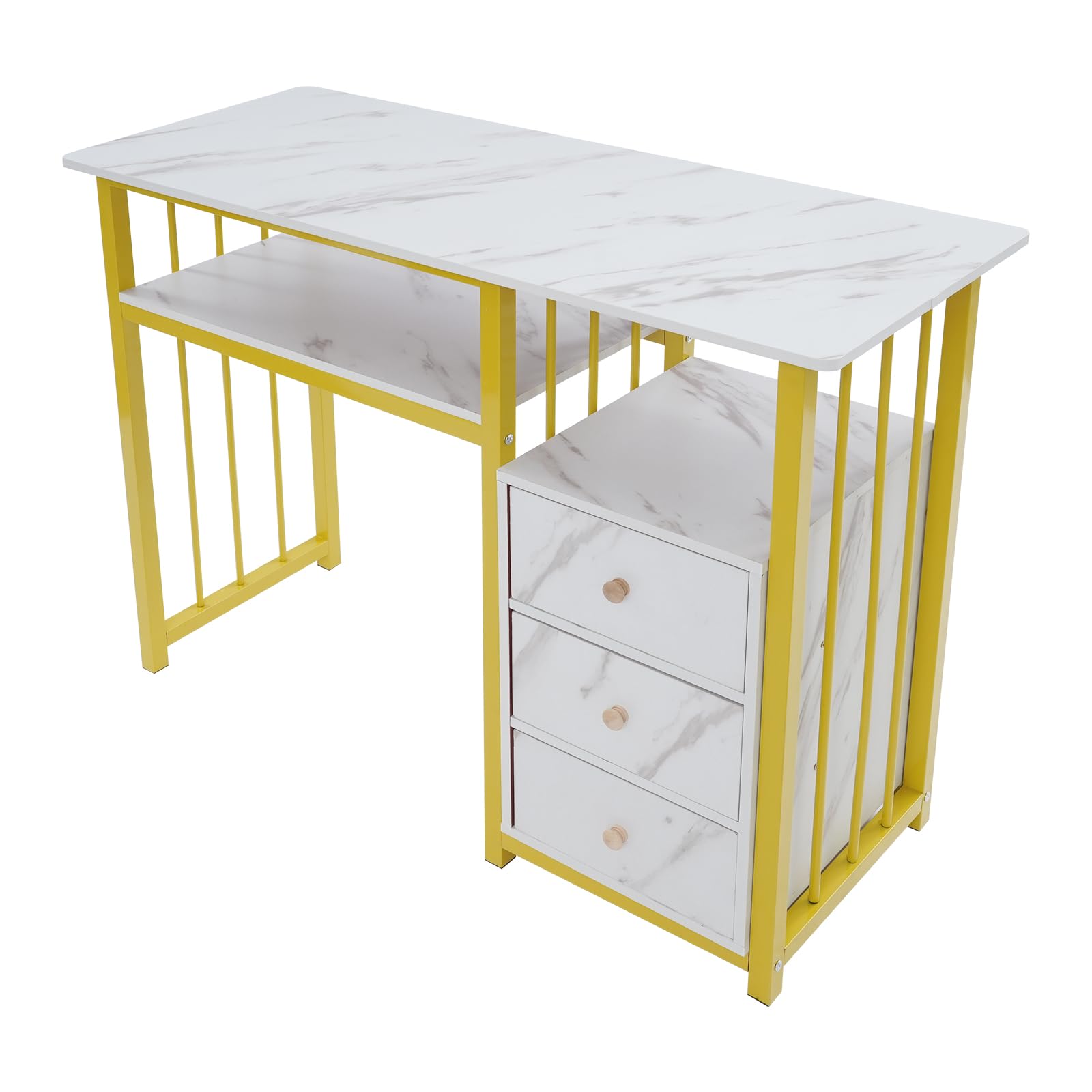 Tavolo per manicure con 3 cassetti, scrivania per unghie 100x40x76 cm, tavolo da studio e da computer, piccolo banco da lavoro per salone di bellezza, home spa e ufficio