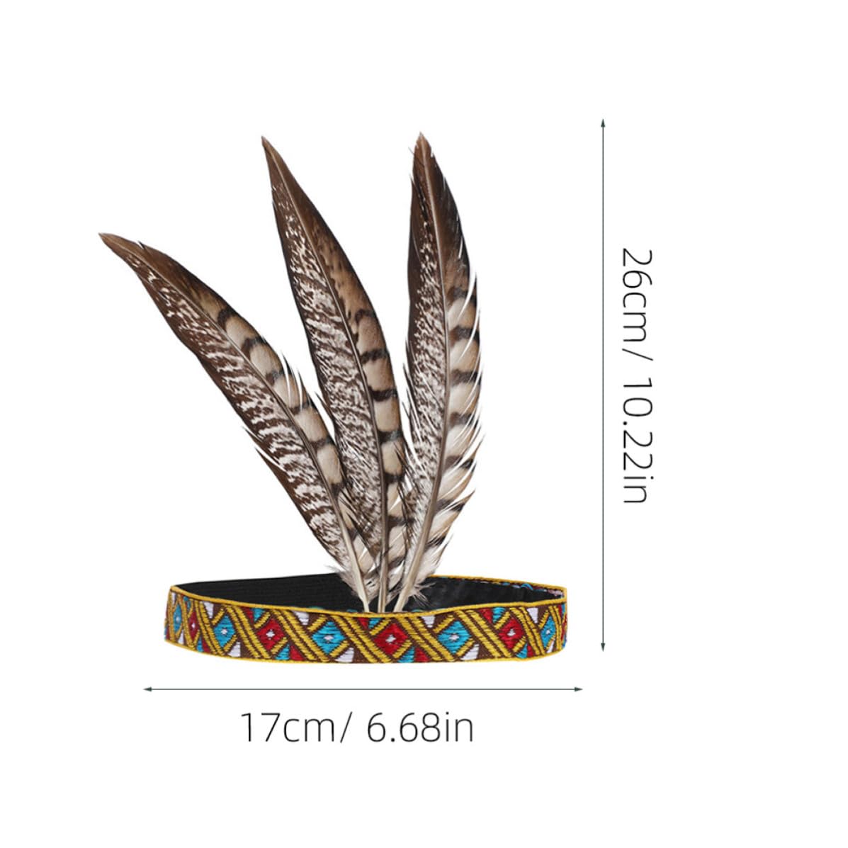 Abaodam 14 Stück Elegantes Federn Haarband für Erwachsene Komfortabler Kopfschmuck mit 3 Kupferfedern Party und Festival Accessoire für Besondere Anlässe