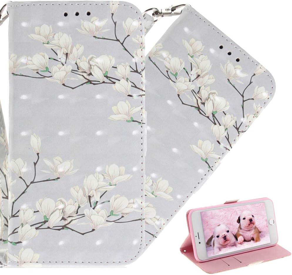 COTDINFOR Compatible with Galaxy S20 FE 5G Case Leather Wallet Flip Magnetic Closure Case Galaxy S20 FE Phone Case with Card Slots Protective Cover Case for Samsung Galaxy S20 FE 5G White Flower TX