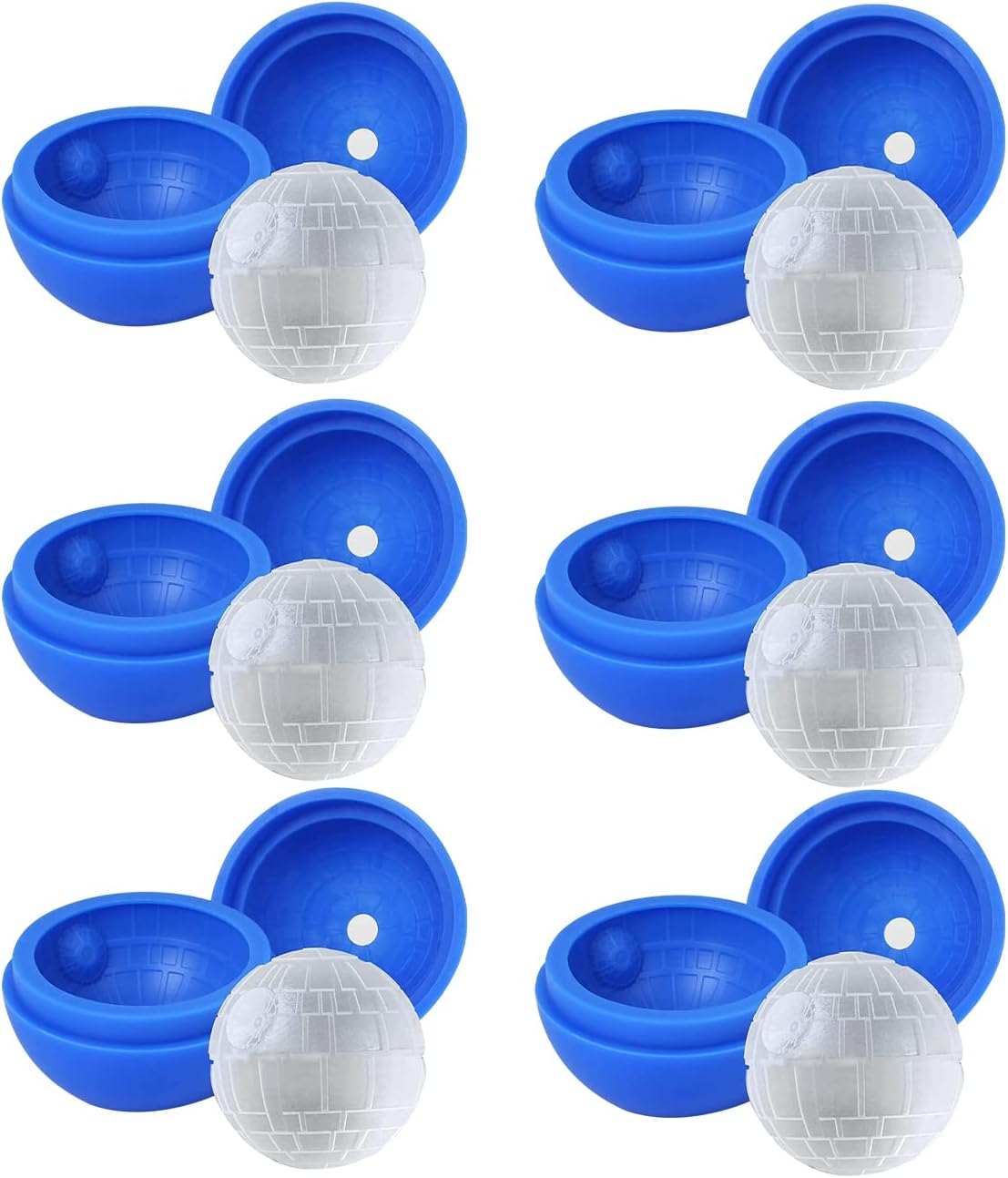 Star Wars Death Star Ice Cube Tray Molds, Silicone Ice Molds Pack of 6