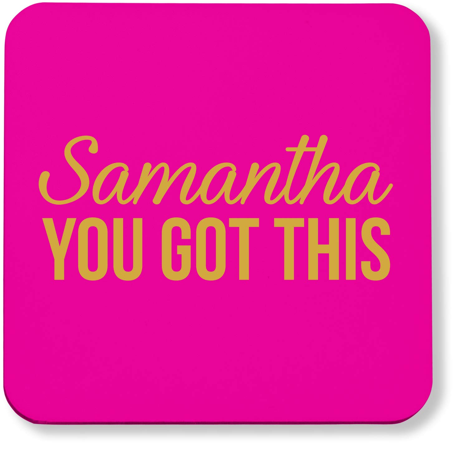 Hippowarehouse PERSONALISED Your name you got this printed coaster gloss finish durable backing 9cm x 9cm 2 pack