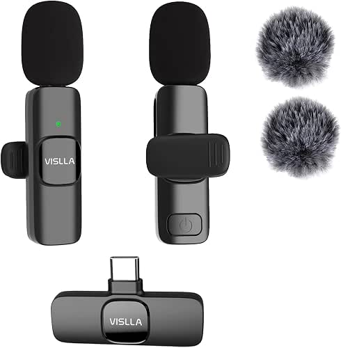 Vislla Wireless Lavalier Microphone for iPhone 15/16/17 Series, iPad and