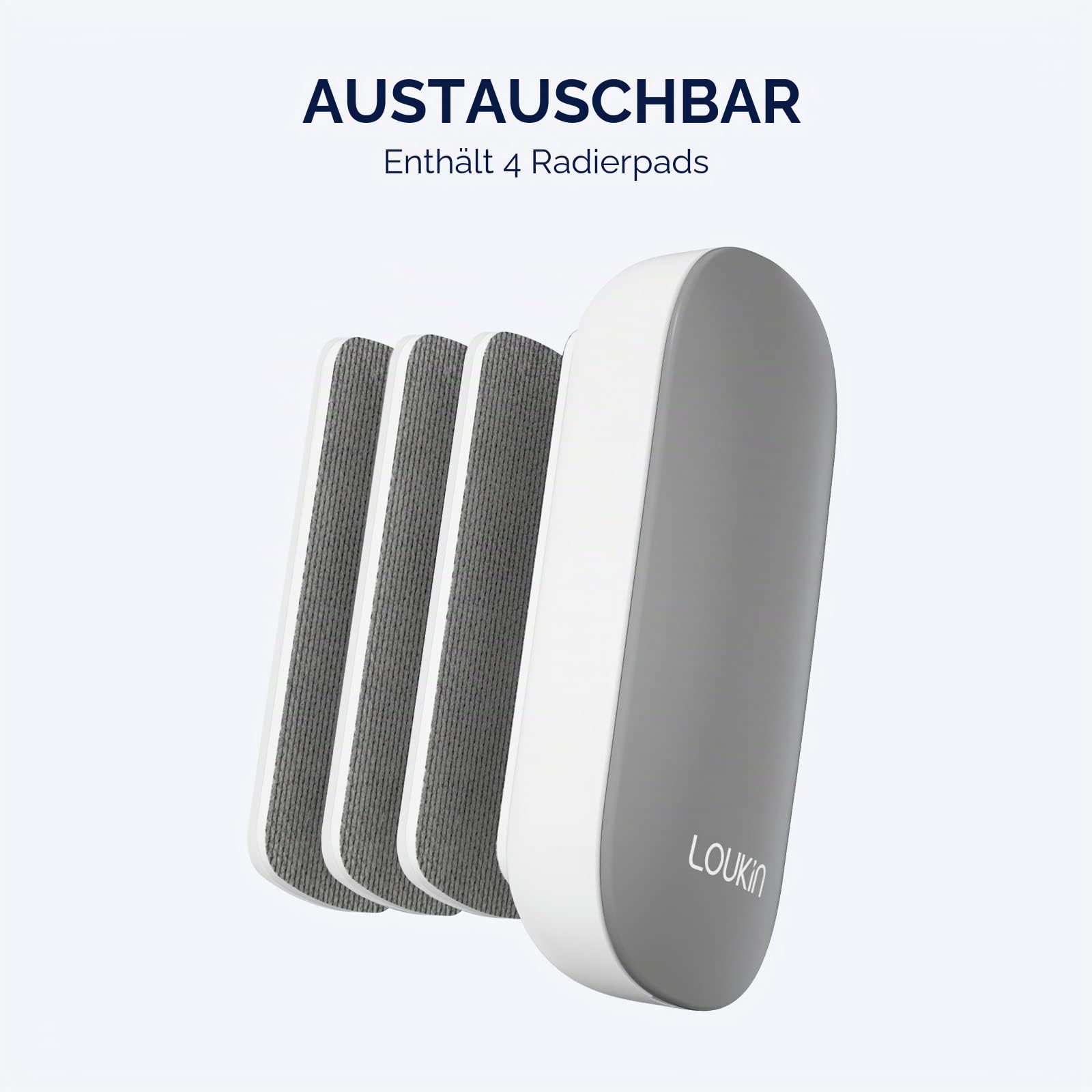 LOUKIN Austauschbarer trocken abwischbarer Radiergummi, magnetischer Whiteboard-Radiergummi mit 3 austauschbaren Filzpads, 4-in-1-Glas-Whiteboard-Radiergummis, inklusive 3,4oz Whiteboard-Reiniger