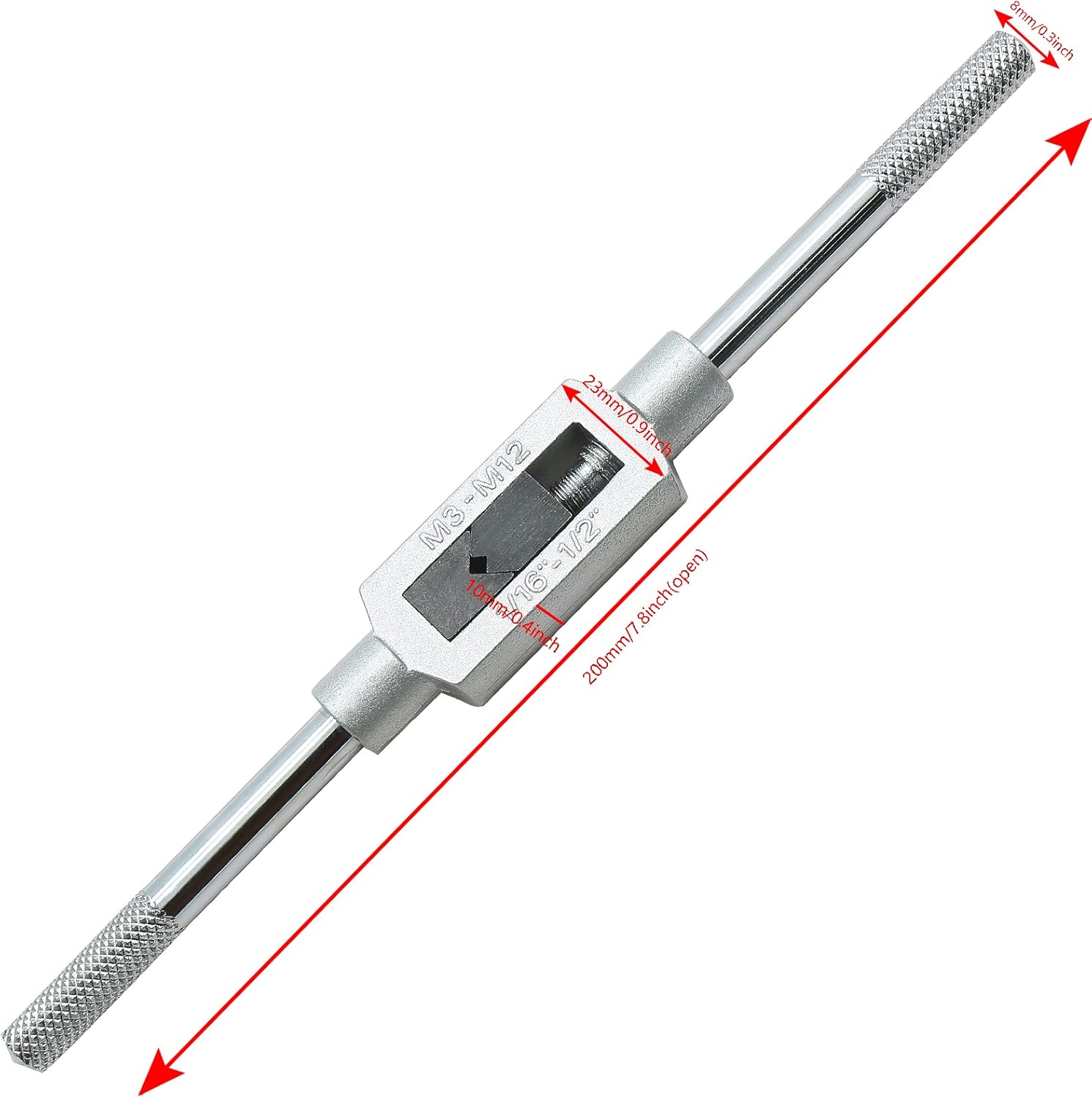 Piutouyar M3-M12 Adjustable Tap Wrench Handle 1/16"-1/2" Tap Handle Reamer Wrench Profesional Tool