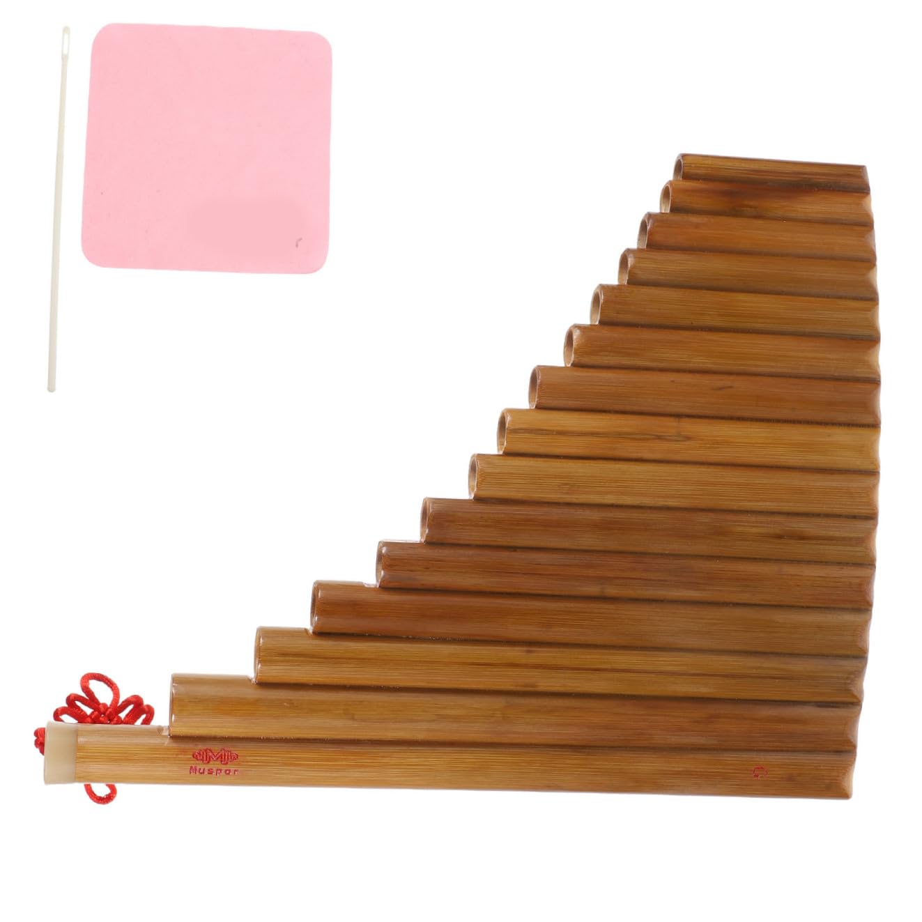 Pan Flauto in Bambù G 15 Tubi Marrone Asta Pulizia | 1 Pezzo, Suono Chiaro e Melodioso, Design Pratico, Adatto a Principianti e Uso Scolastico Colore Casuale Stile Casuale