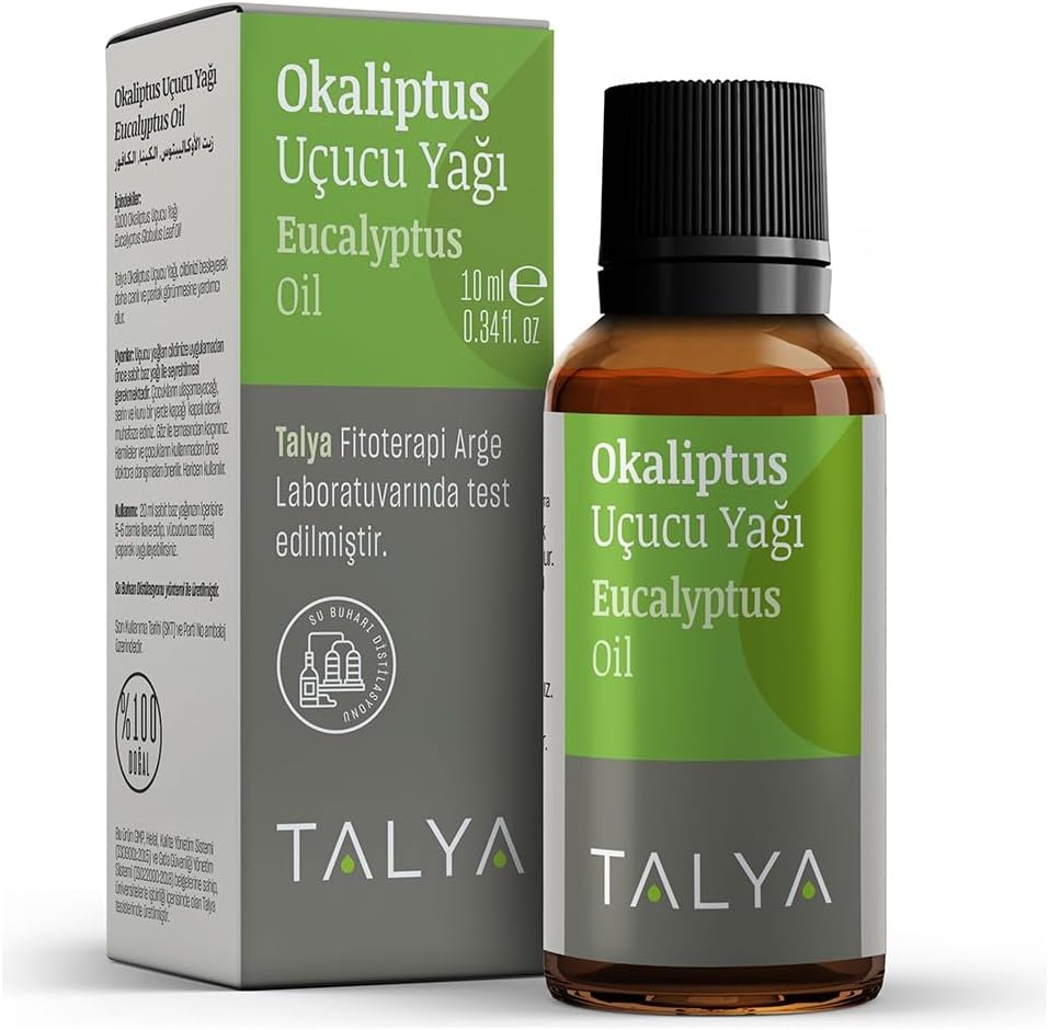 Talya Okaliptus Uçucu Yağı (Eucalyptus Essential Oil),%100 Saf ve Doğal, 10 ml