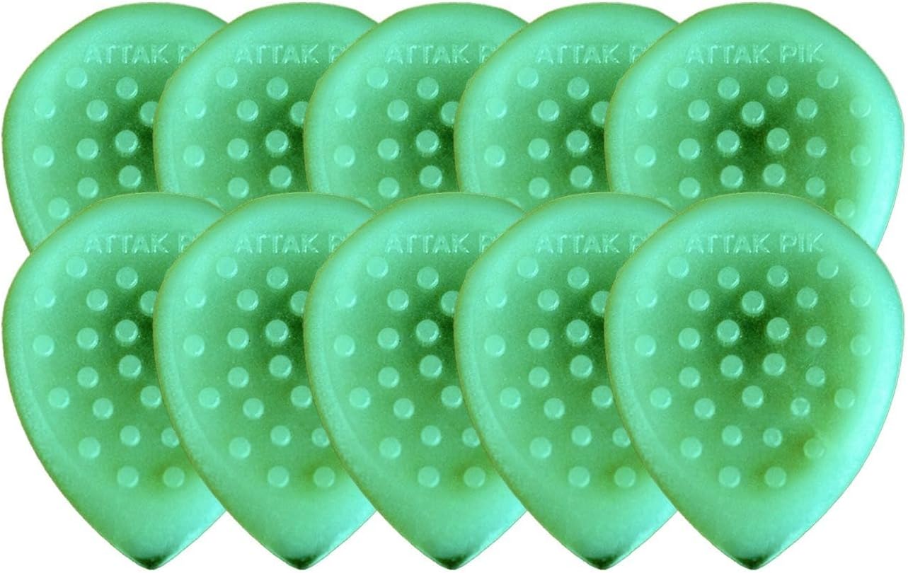 Acoustik Attak STEALTH III Structured Guitar Pick - Small Beveled Guitar Pick, Unique Tone, No-Slip Grip (10 Pack, Radium)