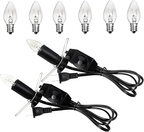 Miniatura 8 de Venforze Cable de repuesto para lámpara de sal del Himalaya con interruptor de atenuación y bombillas halógenas E12 para lámpara de sal