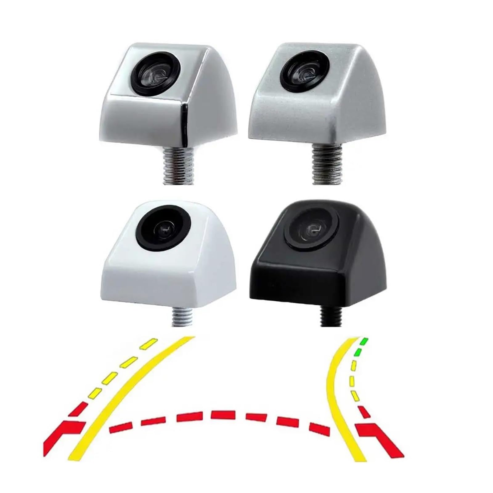 Tylna kamera samochodowa inteligentna dynamiczna trajektoria ruchu przewodnik linia parkingowa widok z tyłu kamera cofania ścieżki cofania pasuje do monitora DVD, wodoodporna kamera cofania (czarna