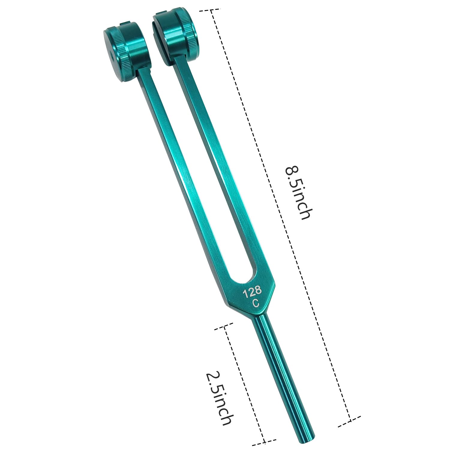 128 Hz gewichtete Stimmgabel für Heiltontherapie | 128 Hz Klangheilungsinstrumente Chakra Meditation Werkzeuge Diapasones Terapeuticos Aluminiumlegierung Stimmgabel Grün
