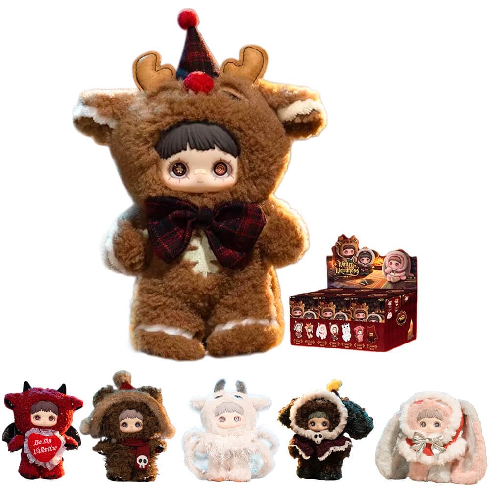 niannyyhouse Maymei Winter Weird Series - Caja ciega de muñeca de peluche, llavero de peluche de 8 pulgadas, bonitos regalos coleccionables (6 piezas)