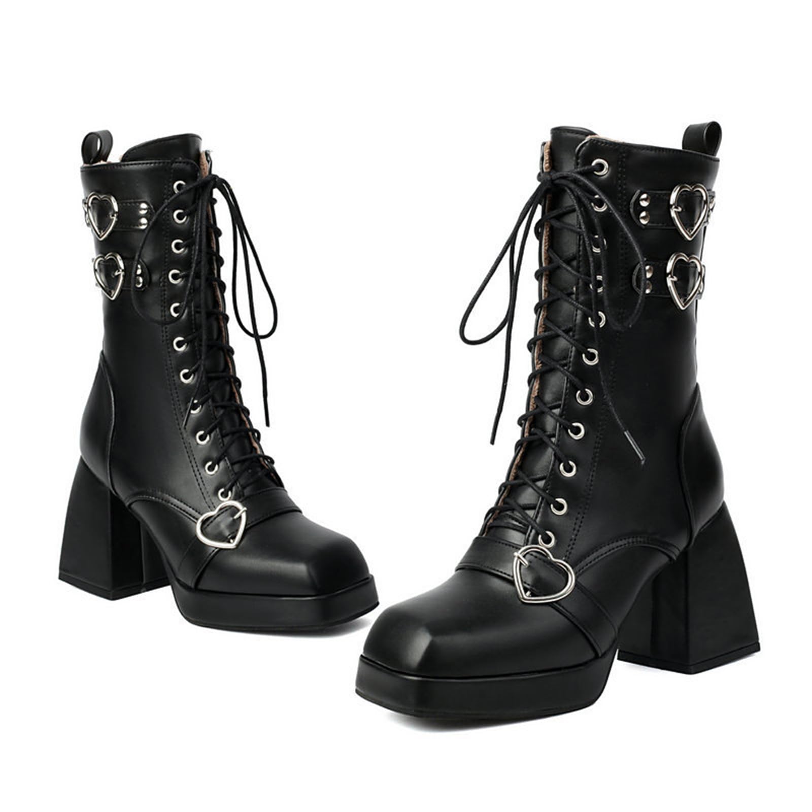 Bottines à lacets sur le devant et bout carré pour un confort absolu - 5