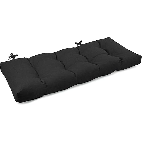 Sutteles Bench Cushion Outdoor Bench Cushion, Bench Cushions for Indoor/Outdoor Furniture, for Piano/Window/Porch Swings/Dining Bench Thickened Non-Slip Custom Bench Cushion (48x16x4 Inch, Black)
