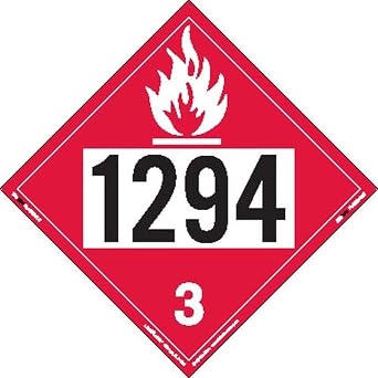 Labelmaster ZT2-1294 UN 1294 Flammable Liquid Hazmat Placard, Tagboard Pack of 25