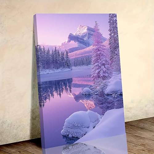 DFZEWKI Featuring a Snowy Mountain And a Reflective Lake, Designed As a Poster for Dining Room Wall Decor(30x40cm(12x16in)/No frame)