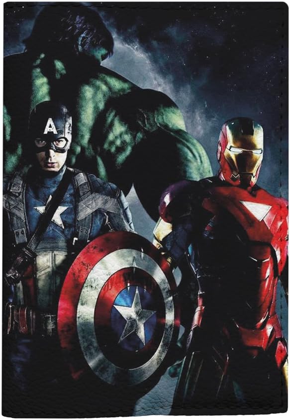Marvel comics superhero passport cover for documents eco leather travel holder