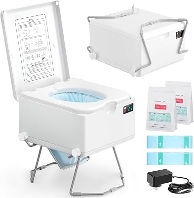 LE-310 Dry Flush Toilet for RV, Boat and Emergency Use, White | No water hookup, easy shelf storage, sealed waste bags, suited for RVs, boats, home emergencies, cabins and outdoor stays