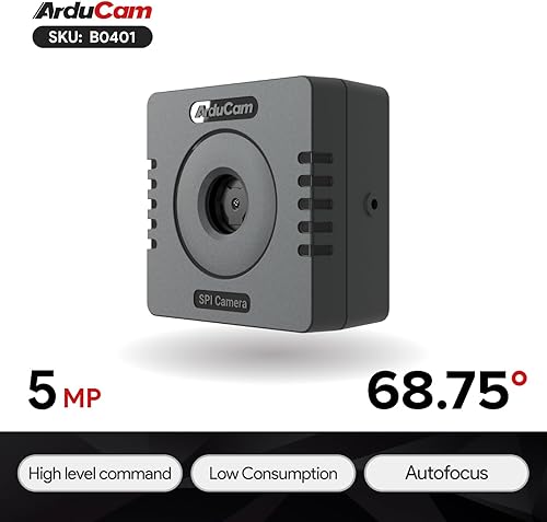 Miniatura 2 de Arducam para módulo de cámara Arduino, cámara SPI de enfoque automático de 5MP, con lente de stock de 68.75  (D) y funda de cámara ABS, bajo consumo