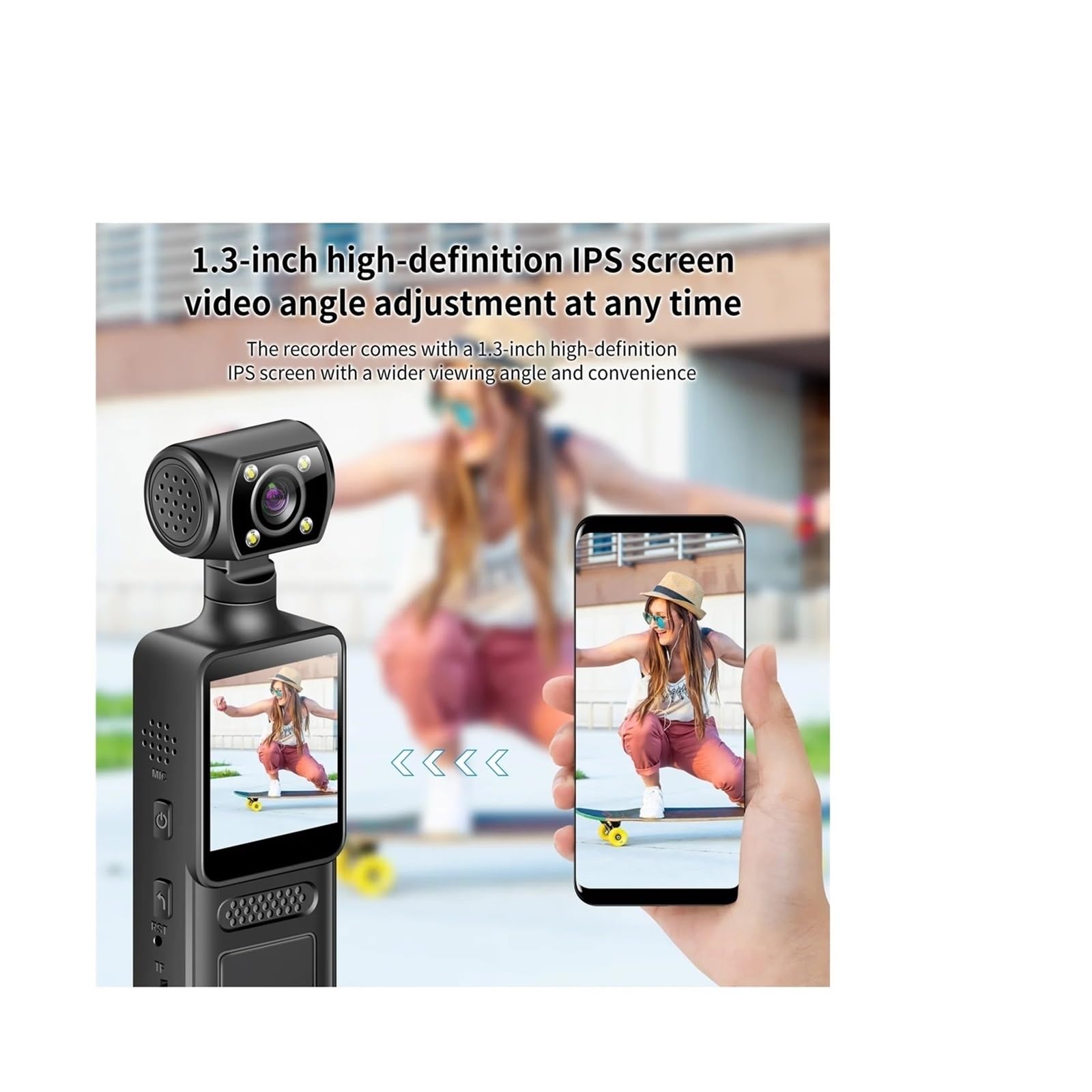 Kamera na ciało, Mini kamera 4K 1080P HD, przenośny cyfrowy rejestrator wideo, noktowizyjna na podczerwień, rowerowa, sportowa DV dla Bezpieczeństwa, Pracy
