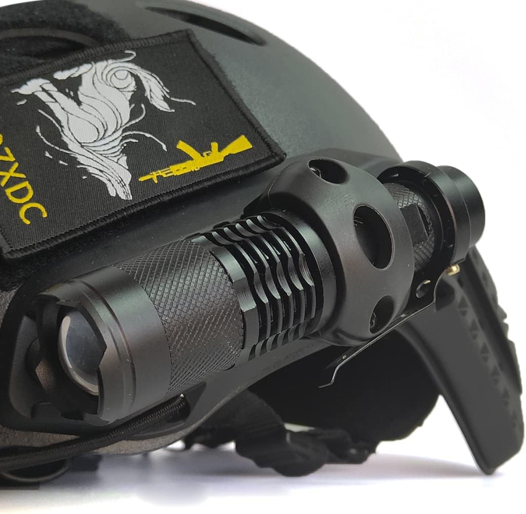 Tactical Strong Light Flashlight (350/800/1000/1200 Lumens), High Power Rechargeable, for FAST, MICH Helmet Side Rails, And All 20MM Rail Adapters