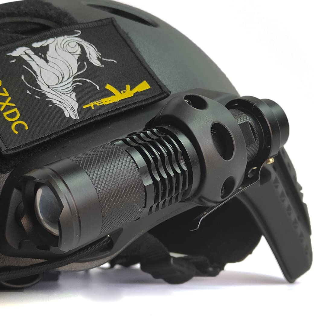 Tactical Strong Light Flashlight (350/800/1000/1200 Lumens), High Power Rechargeable, for FAST, MICH Helmet Side Rails, And All 20MM Rail Adapters