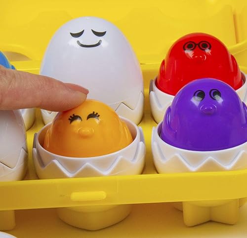 Miniatura 4 de Kidoozie Peek N Peep Eggs - Juguete de clasificación y apilamiento mentalmente estimulante para edades de 1 año en adelante, una forma divertida de